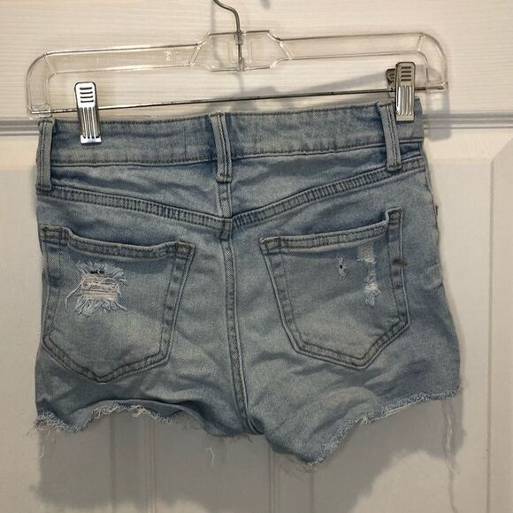 JUST USA frayed edge denim jean shorts size xs - Picture 7 of 8